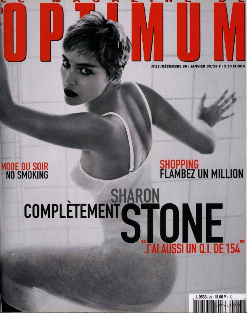 Sharon Stone featured on the L\'Optimum cover from December 1998