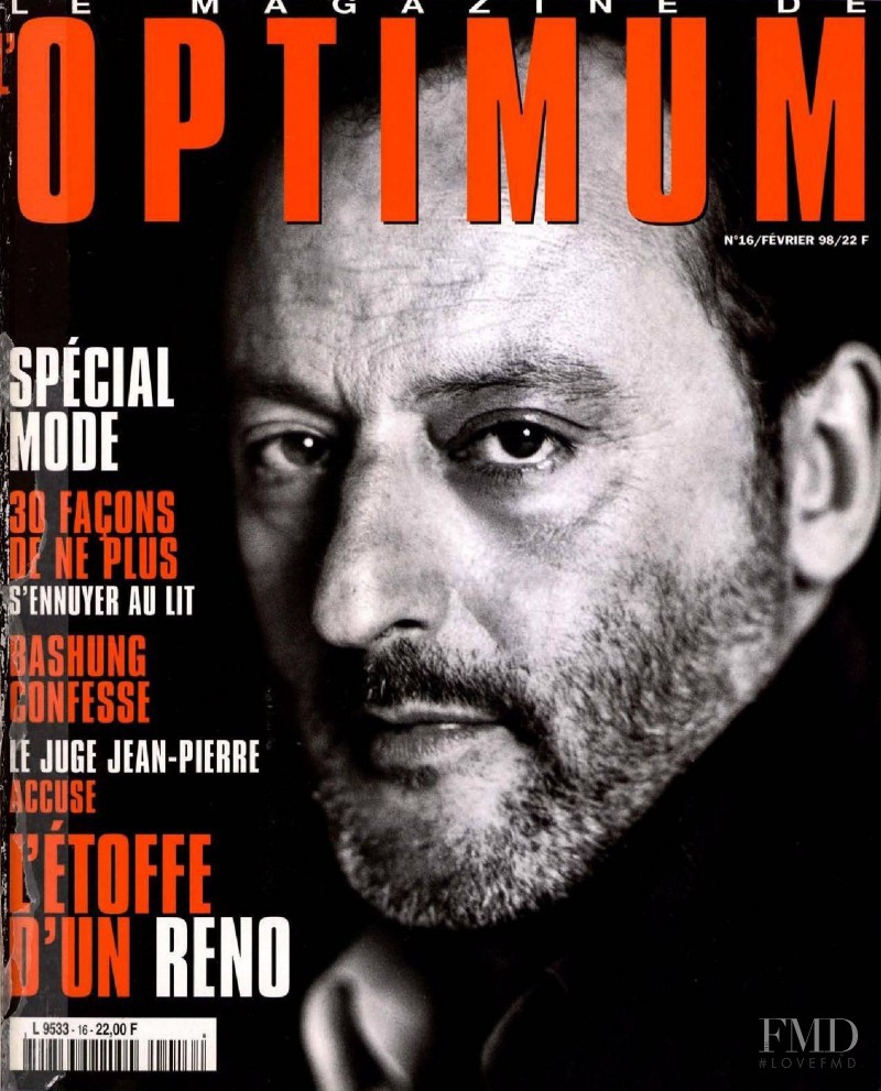 Jean Reno featured on the L\'Optimum cover from February 1998