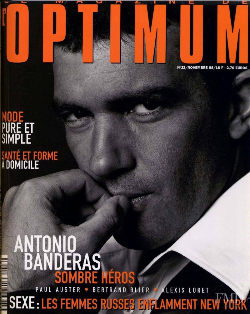 Antonio Banderas featured on the L\'Optimum cover from November 1998