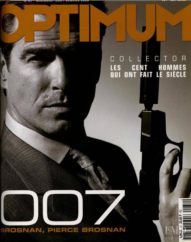 Pierce Brosnan featured on the L\'Optimum cover from December 1999