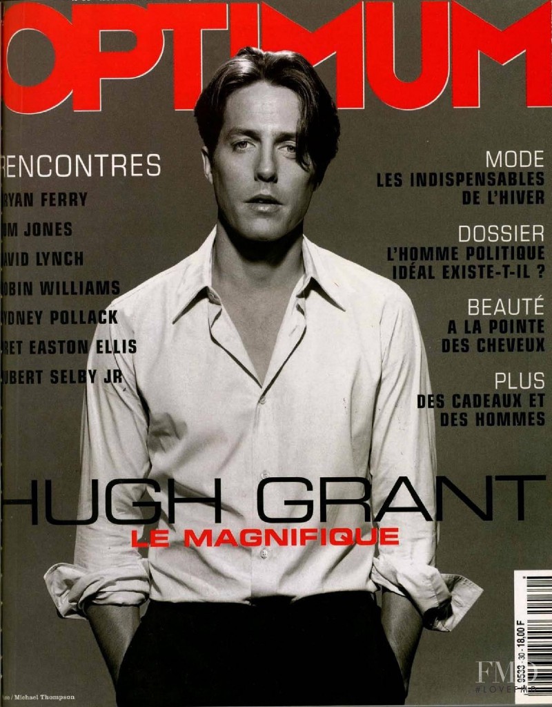 Hugh Grant featured on the L\'Optimum cover from November 1999