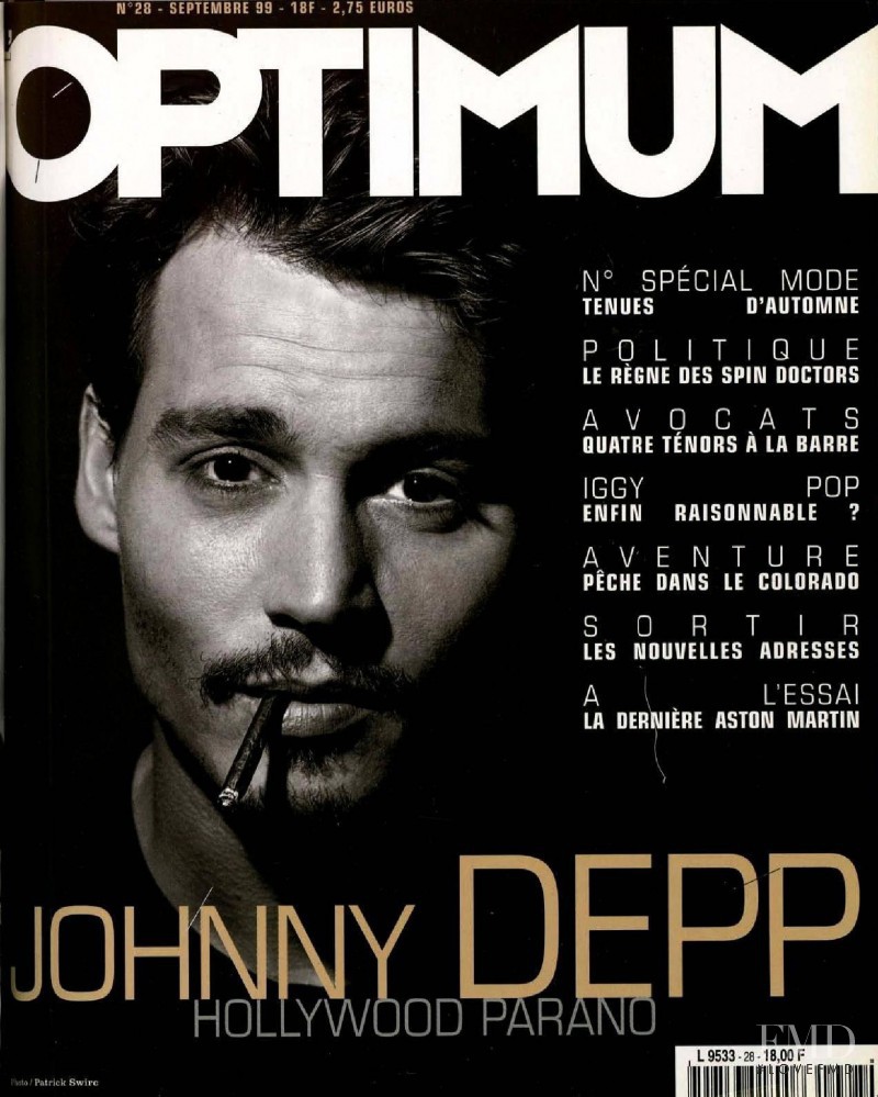 Johnny Depp featured on the L\'Optimum cover from September 1999