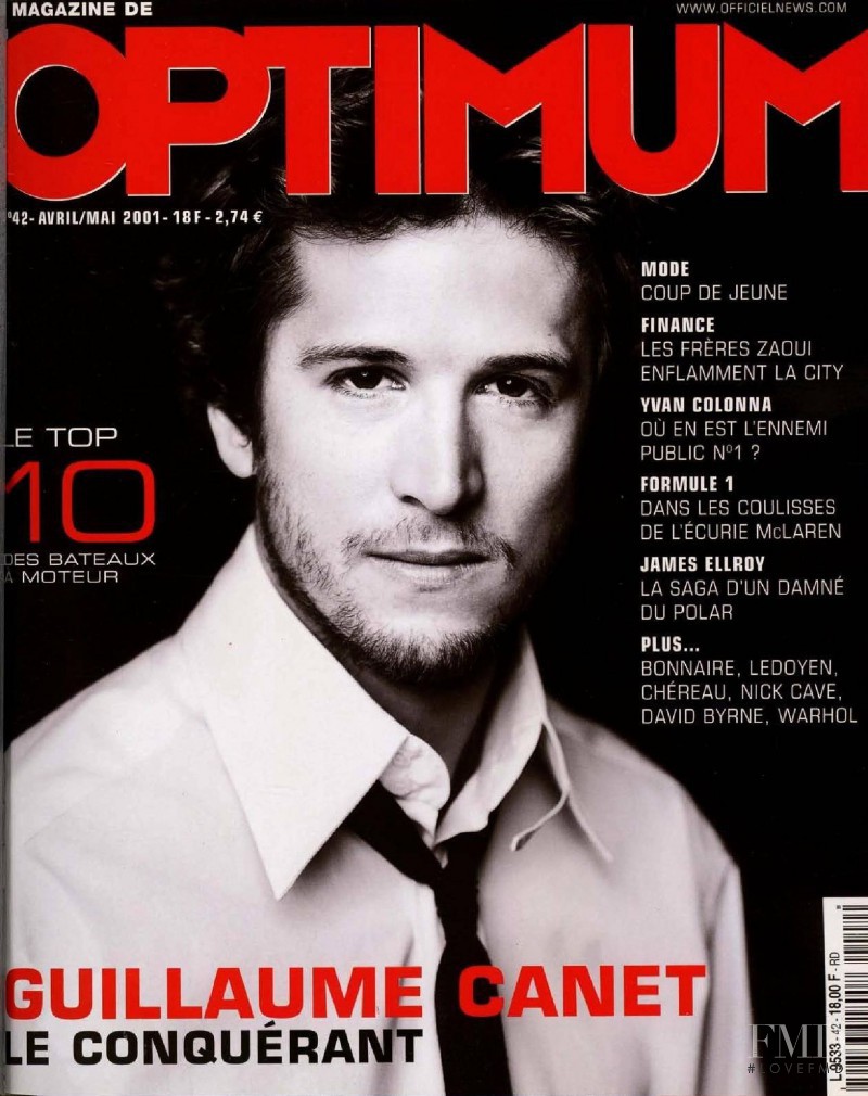 Guillaume Canet featured on the L\'Optimum cover from April 2001