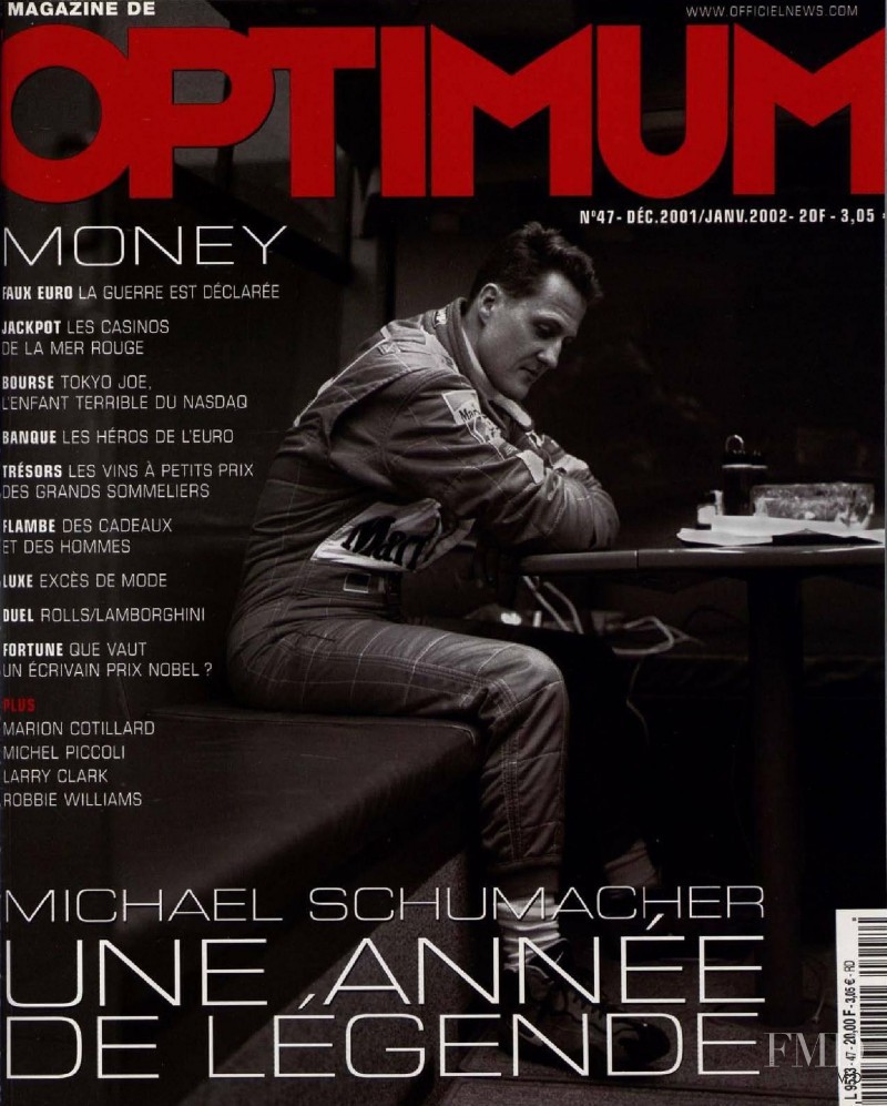 Michael Schumacher featured on the L\'Optimum cover from December 2001