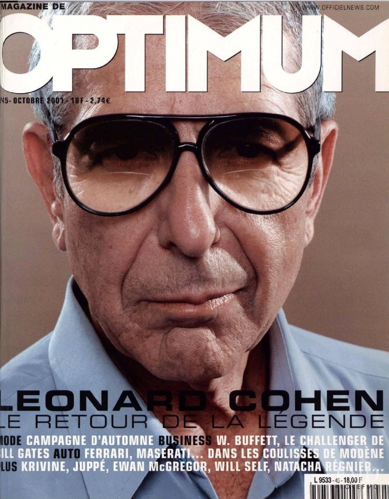 Leonard Cohen featured on the L\'Optimum cover from October 2001