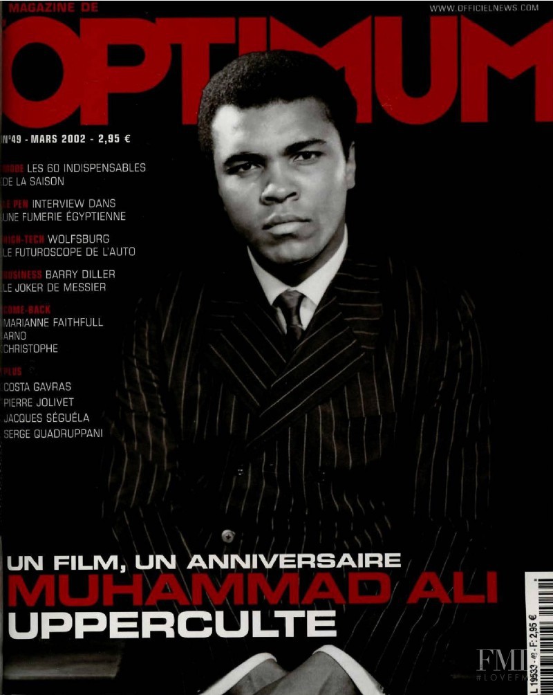 Muhammad Ali featured on the L\'Optimum cover from March 2002