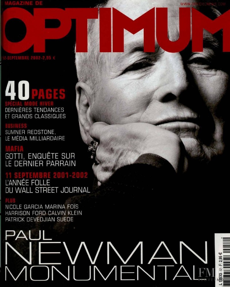Paul Newman featured on the L\'Optimum cover from September 2002