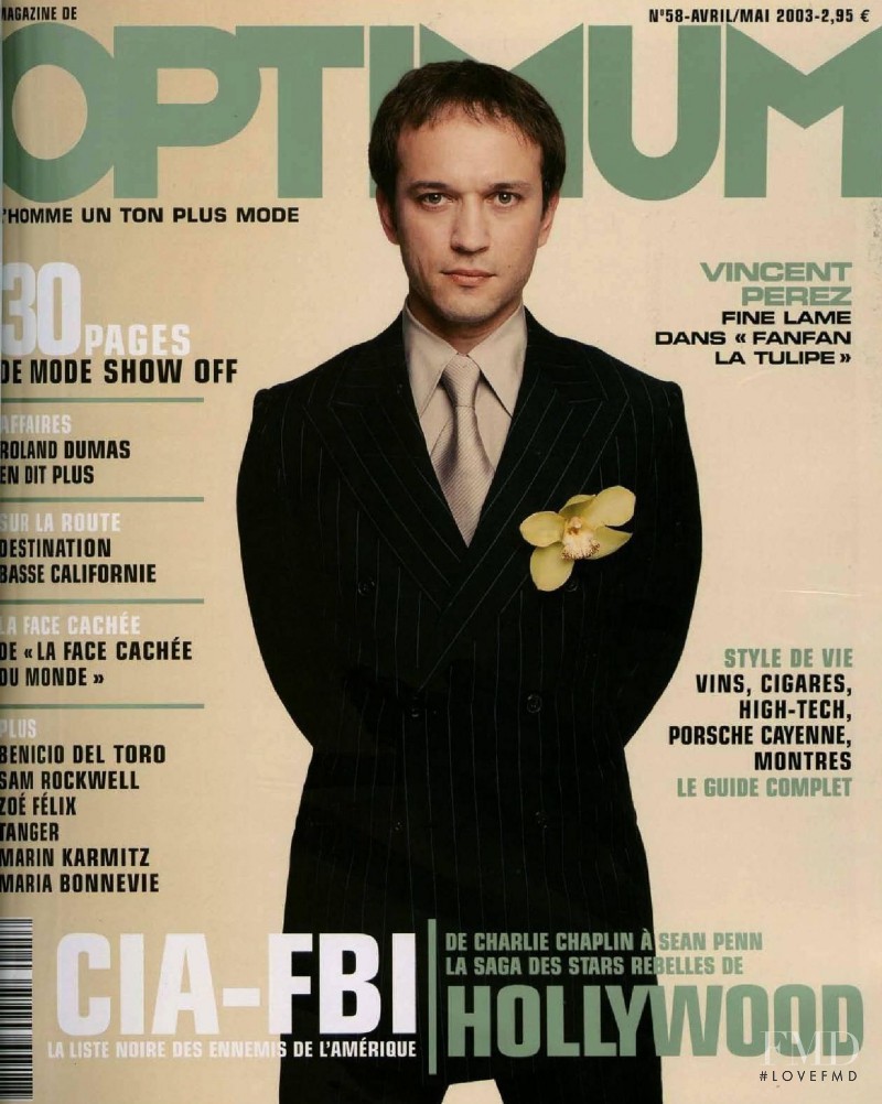 Vincent Perez featured on the L\'Optimum cover from April 2003
