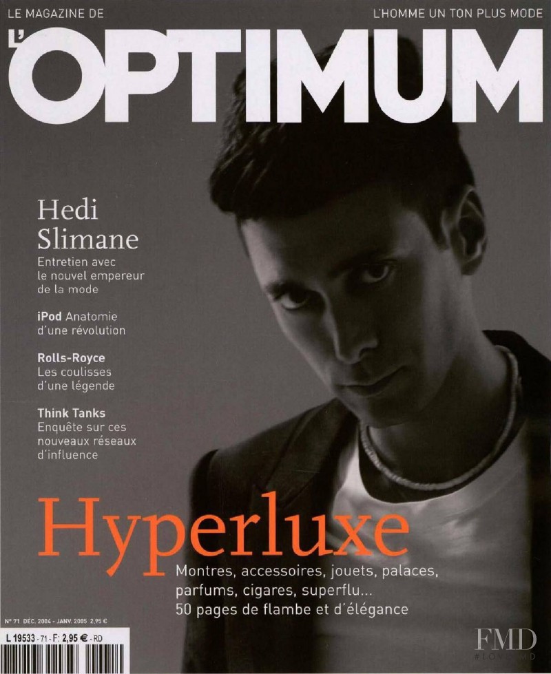 Hedi Slimane featured on the L\'Optimum cover from December 2004