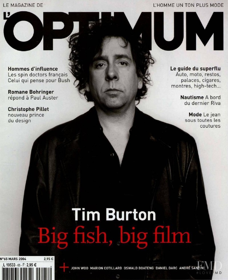 Tim Burton featured on the L\'Optimum cover from March 2004