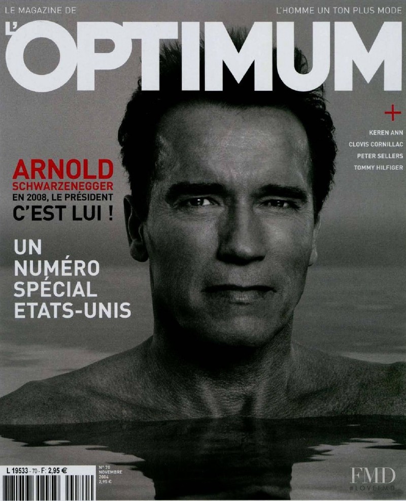 Arnold Schwarzenegger featured on the L\'Optimum cover from November 2004