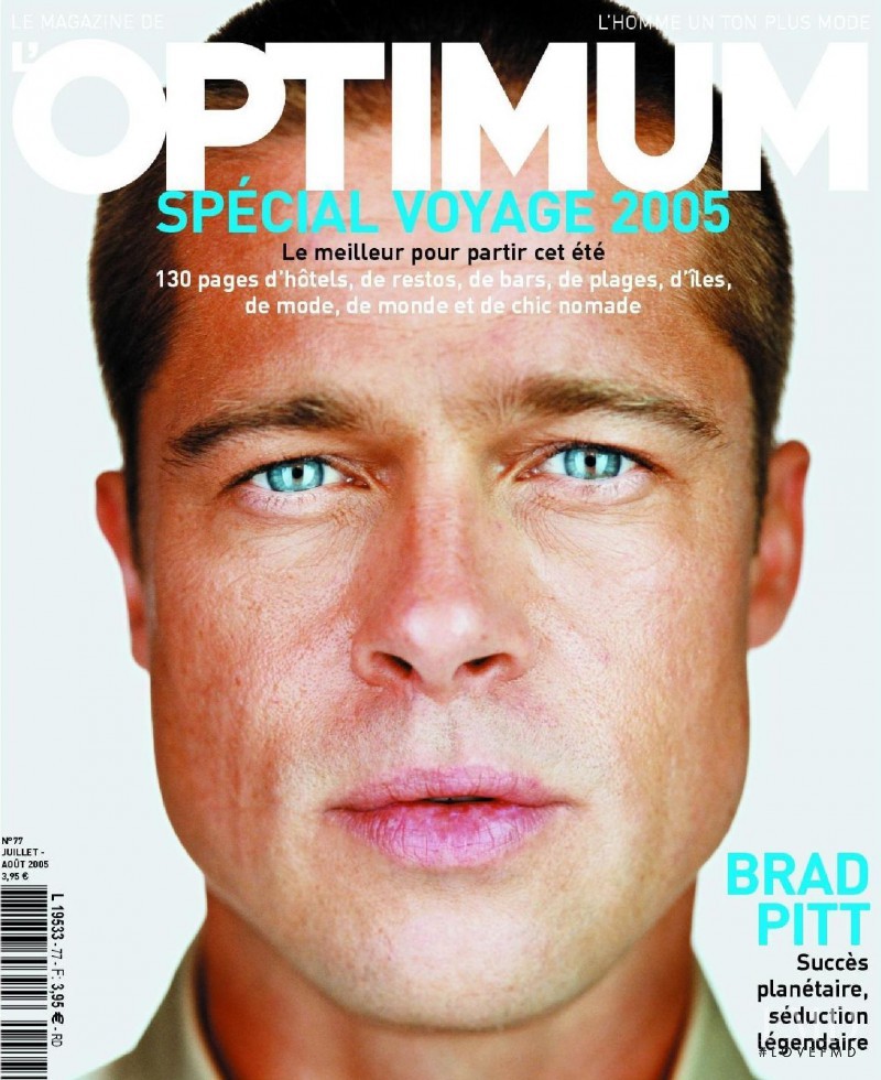 Brad Pitt featured on the L\'Optimum cover from August 2005
