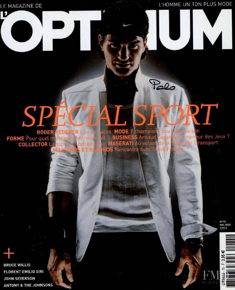 Roger Federer featured on the L\'Optimum cover from May 2005