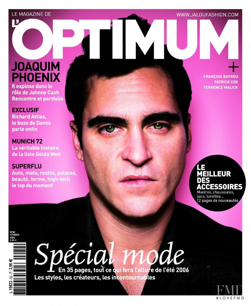 Joaquin Phoenix featured on the L\'Optimum cover from February 2006
