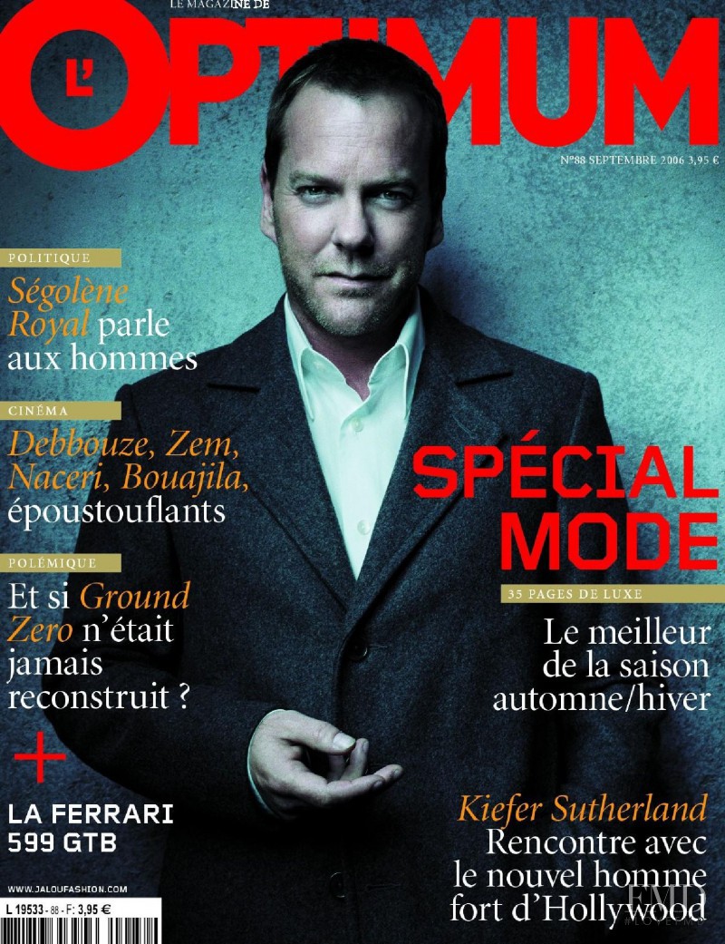 Kiefer Sutherland featured on the L\'Optimum cover from September 2006