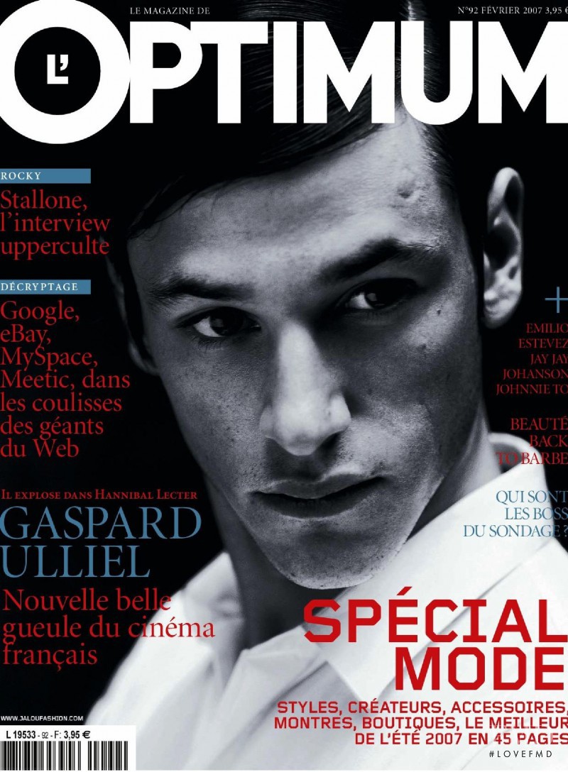 Gaspard Ulliel featured on the L\'Optimum cover from February 2007