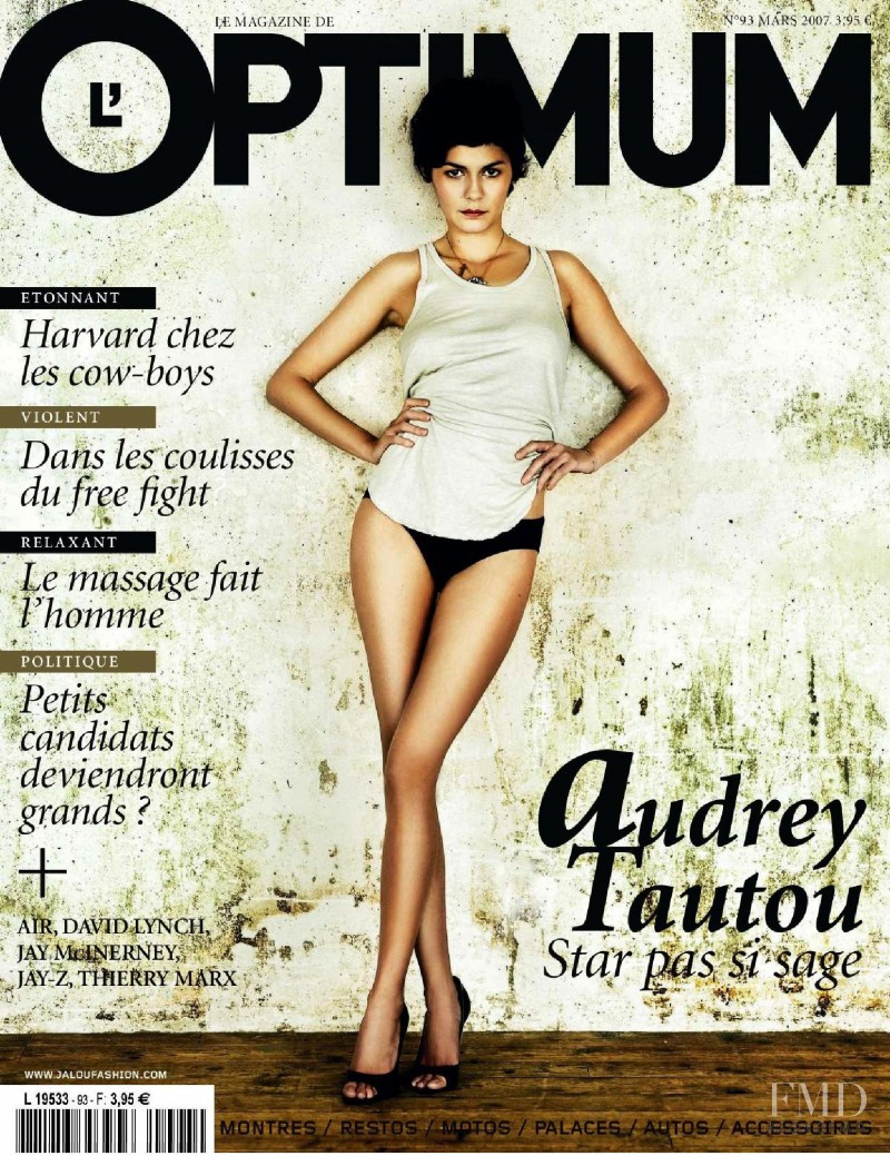 Audrey Tautou featured on the L\'Optimum cover from March 2007