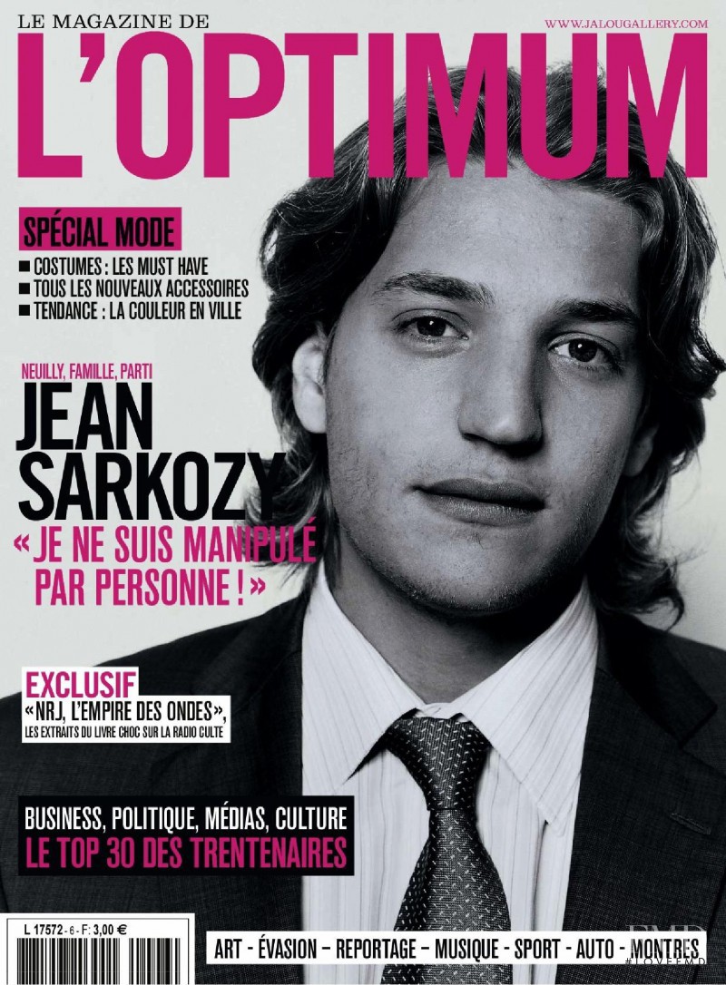 Jean Sarkozy featured on the L\'Optimum cover from September 2008
