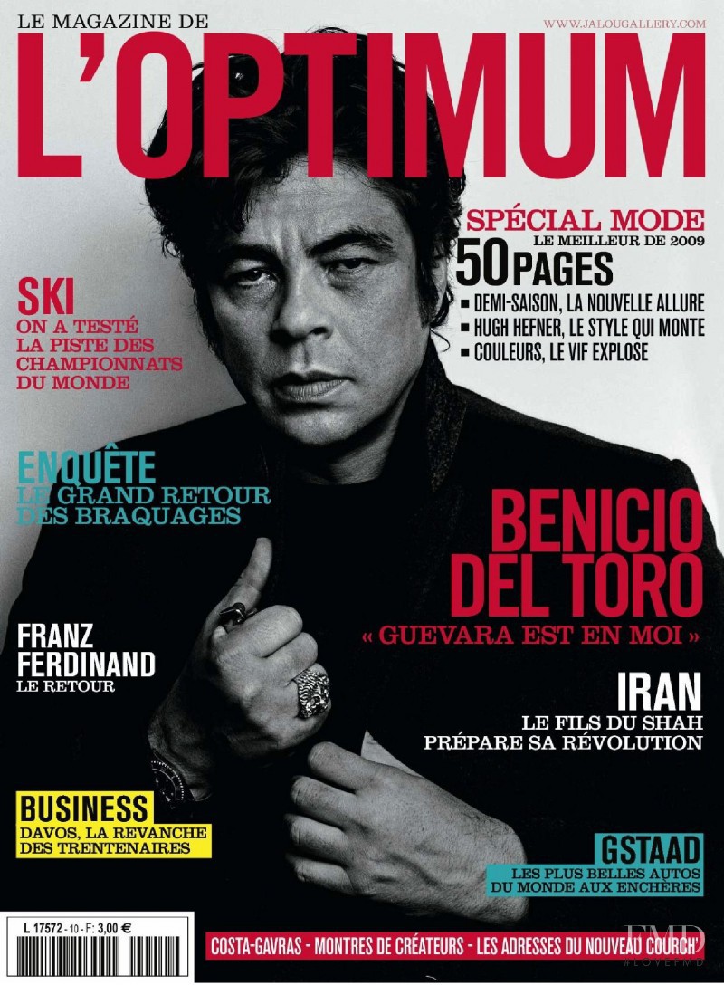 Benicio Del Toro featured on the L\'Optimum cover from February 2009
