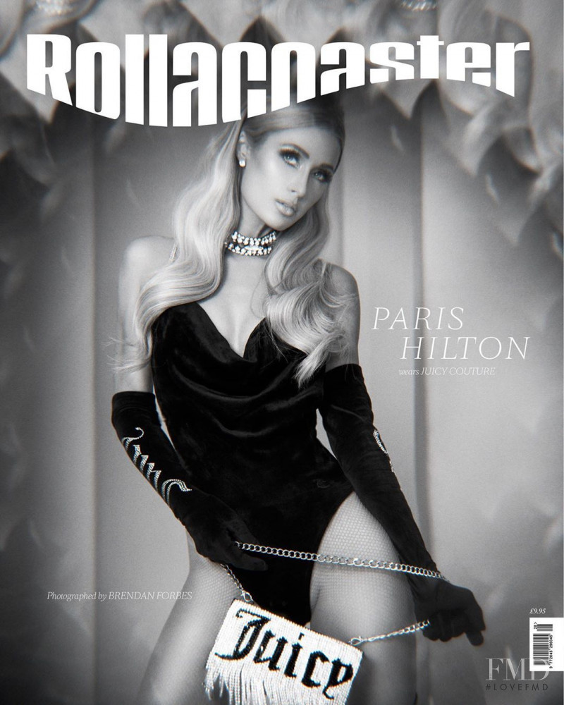 Paris Hilton featured on the Rollacoaster cover from April 2020