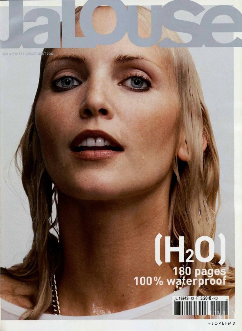 Nadja Auermann featured on the Jalouse cover from July 2002