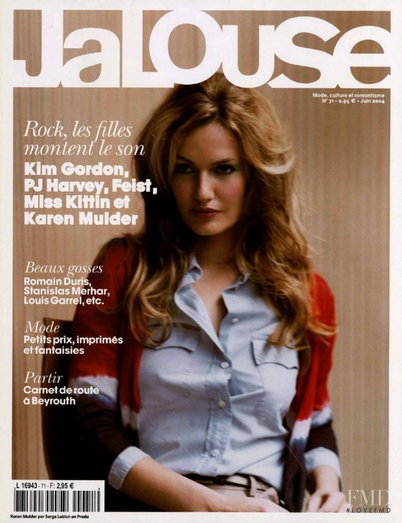 Karen Mulder featured on the Jalouse cover from June 2004