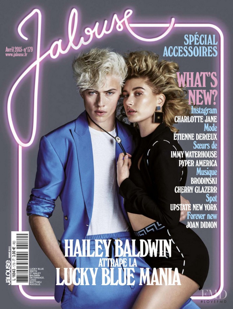 Hailey Baldwin Bieber, Lucky Blue Smith featured on the Jalouse cover from April 2015
