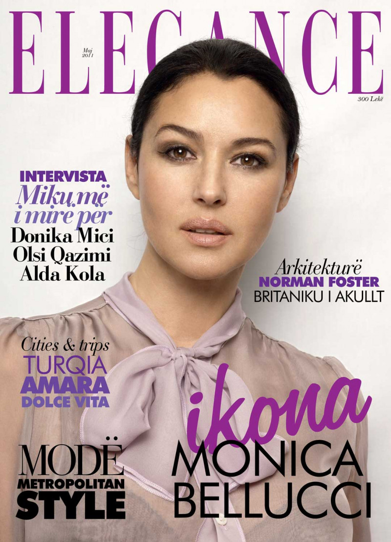 Monica Bellucci featured on the Elegance Albania cover from May 2011