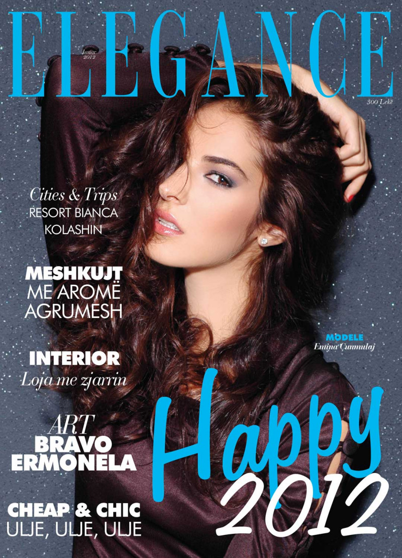 Emina Cunmulaj featured on the Elegance Albania cover from January 2012