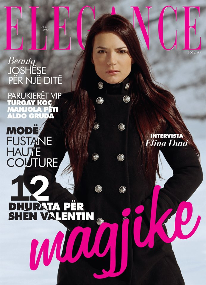 Elina Duni featured on the Elegance Albania cover from February 2013