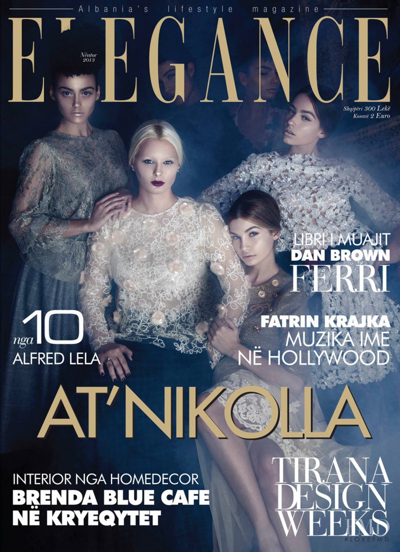 Xhesika Berberi featured on the Elegance Albania cover from November 2013