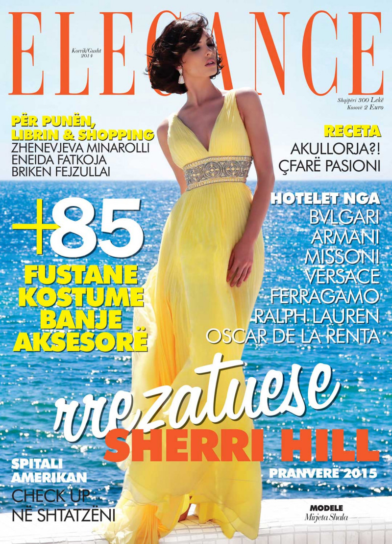 Mirjeta Shala featured on the Elegance Albania cover from July 2014