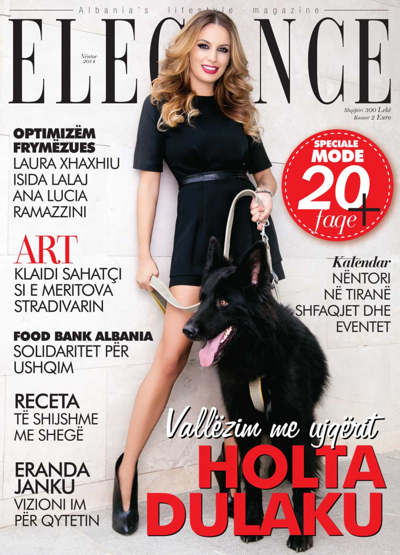 Holta Dulaku featured on the Elegance Albania cover from November 2014