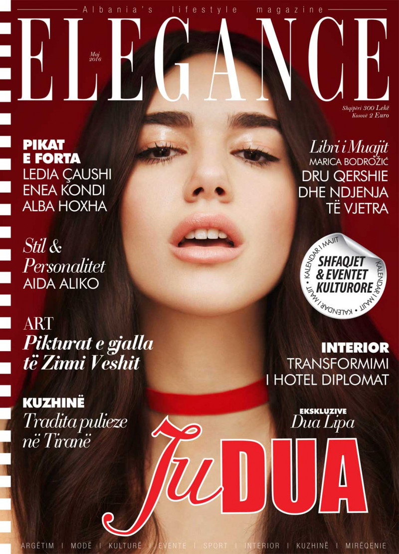 Dua Lipa featured on the Elegance Albania cover from May 2016