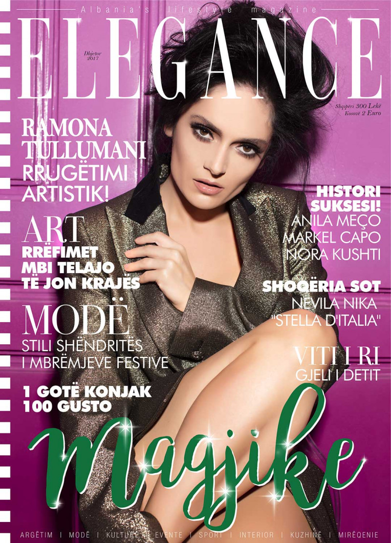 Ramona Tullumani featured on the Elegance Albania cover from December 2017