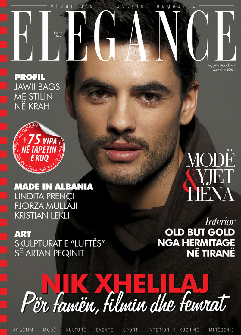 Nik Xhelilaj featured on the Elegance Albania cover from January 2017