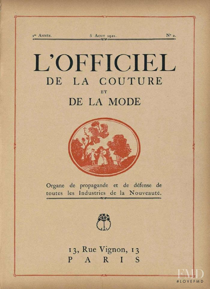  featured on the L\'Officiel France cover from August 1921