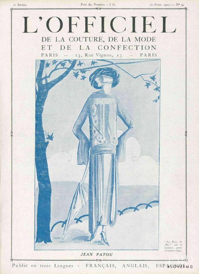  featured on the L\'Officiel France cover from April 1922