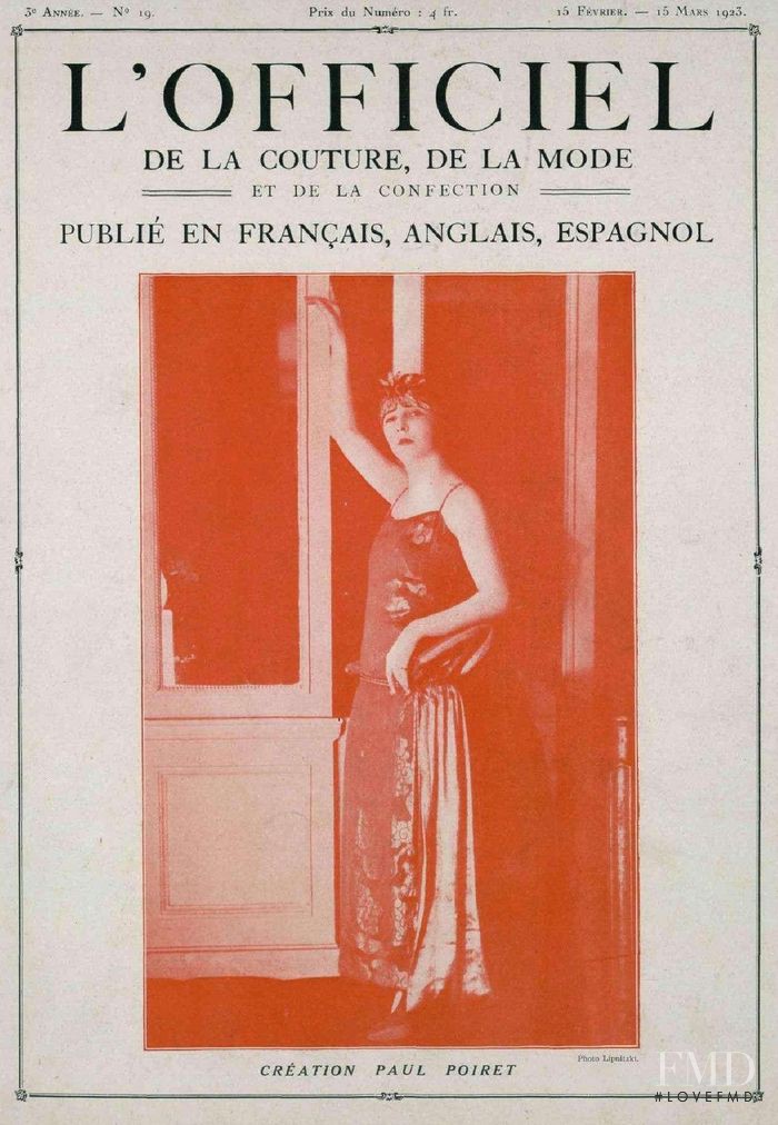  featured on the L\'Officiel France cover from February 1923