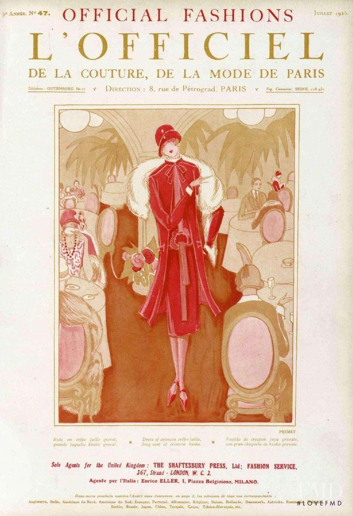  featured on the L\'Officiel France cover from July 1925