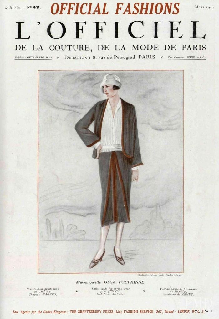  featured on the L\'Officiel France cover from March 1925