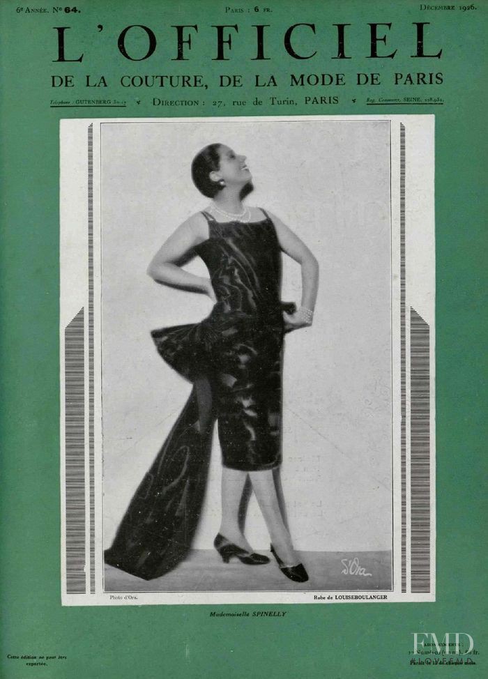  featured on the L\'Officiel France cover from December 1926