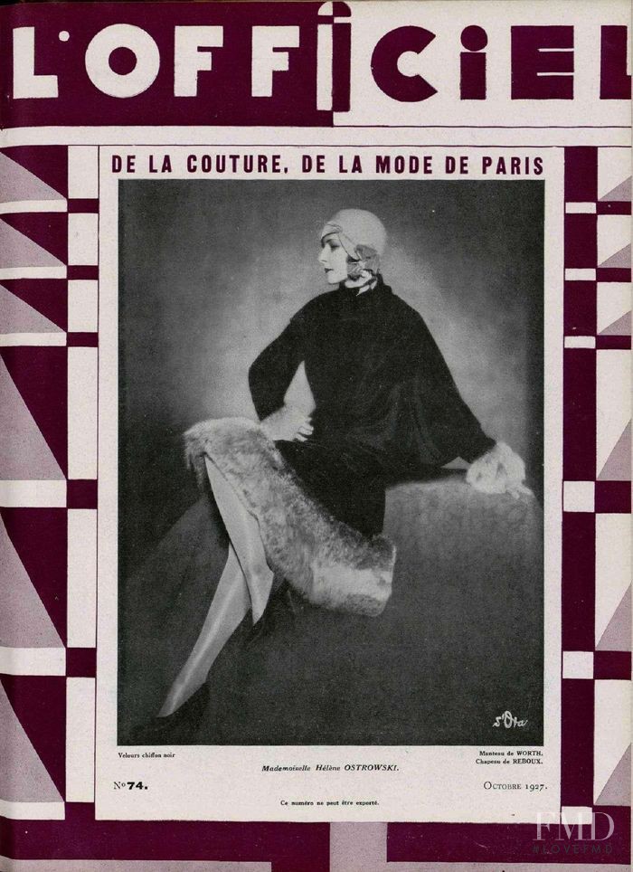  featured on the L\'Officiel France cover from October 1927