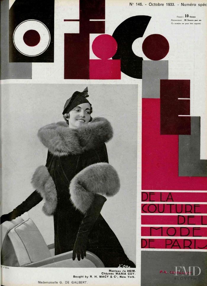  featured on the L\'Officiel France cover from October 1933