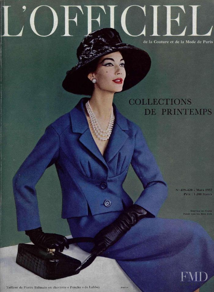  featured on the L\'Officiel France cover from March 1957