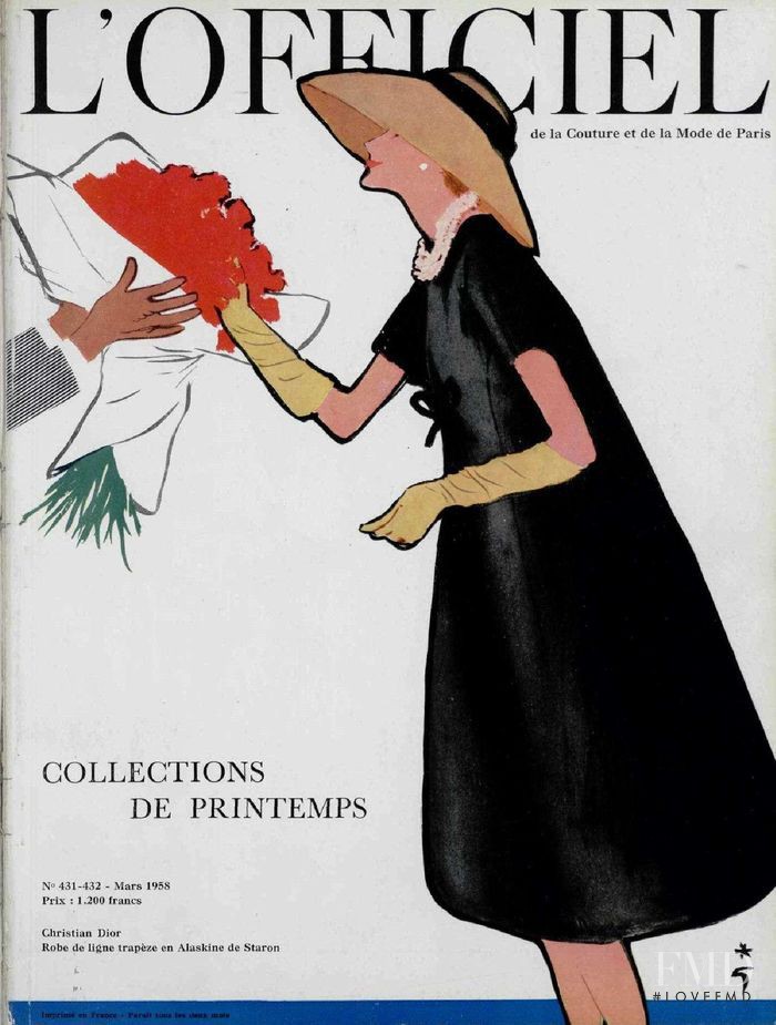  featured on the L\'Officiel France cover from March 1958