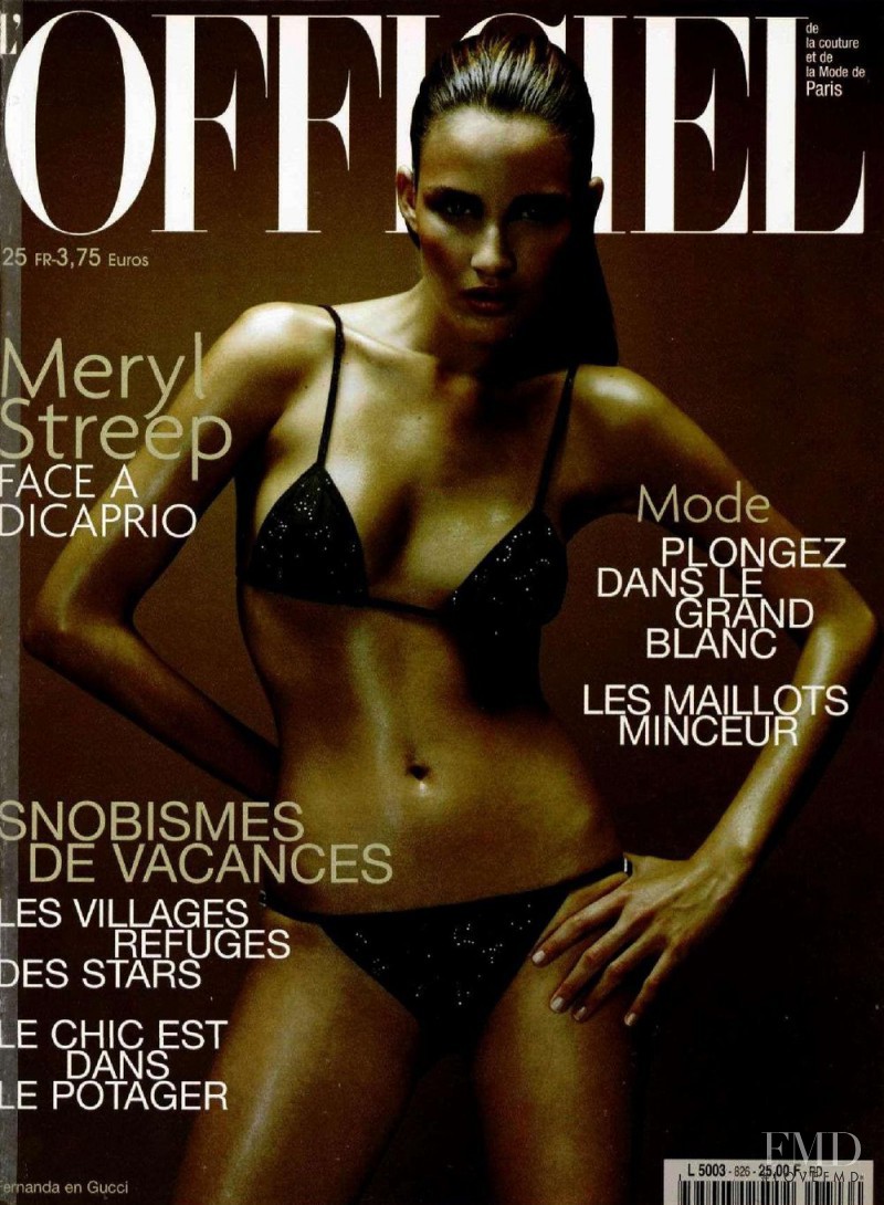 Fernanda Tavares featured on the L\'Officiel France cover from June 1998