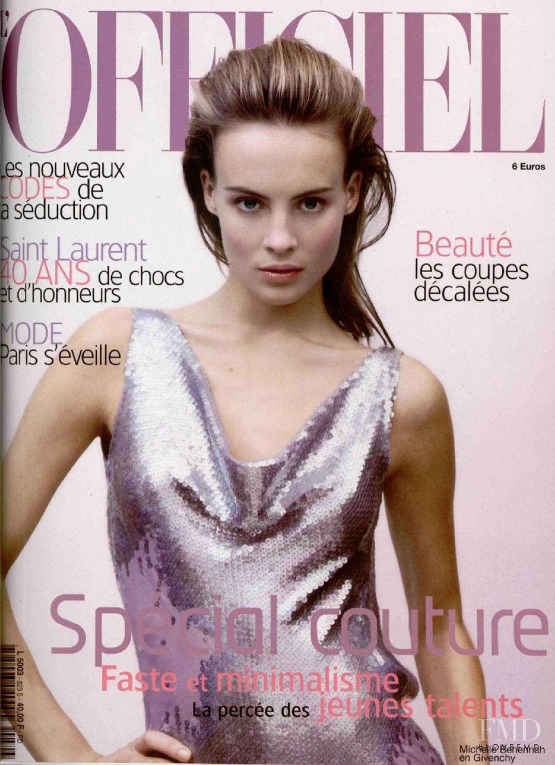 Michelle Behennah featured on the L\'Officiel France cover from March 1998