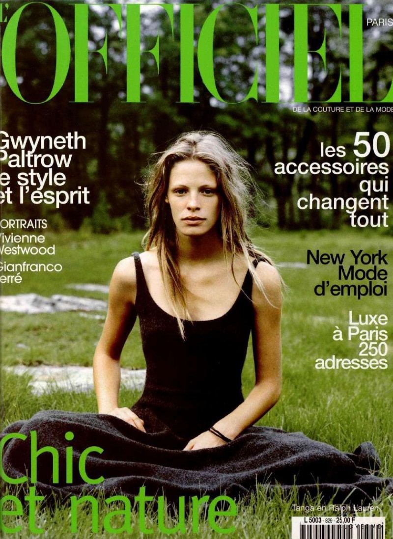 Tanga Moreau featured on the L\'Officiel France cover from October 1998