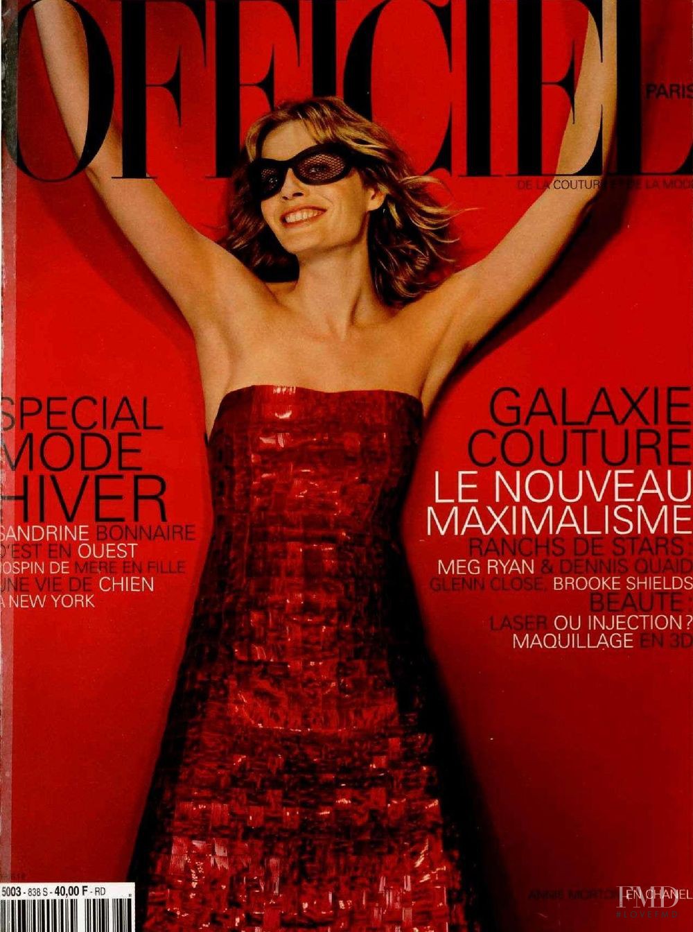 Cover of L'Officiel France with Annie Morton, September 1999 (ID:1978 ...